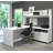 Operle Reversible L-Shaped Desk with Single Shelf Hutch, 72W-1102936029
