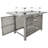 K&K 43" Propane Gas Fire Pit Table, 60000 BTU Rectangular Open Weave Wicker Fire Pit With Glass Wind Guard For Outside Patio Deck Garden Backyard - Grey