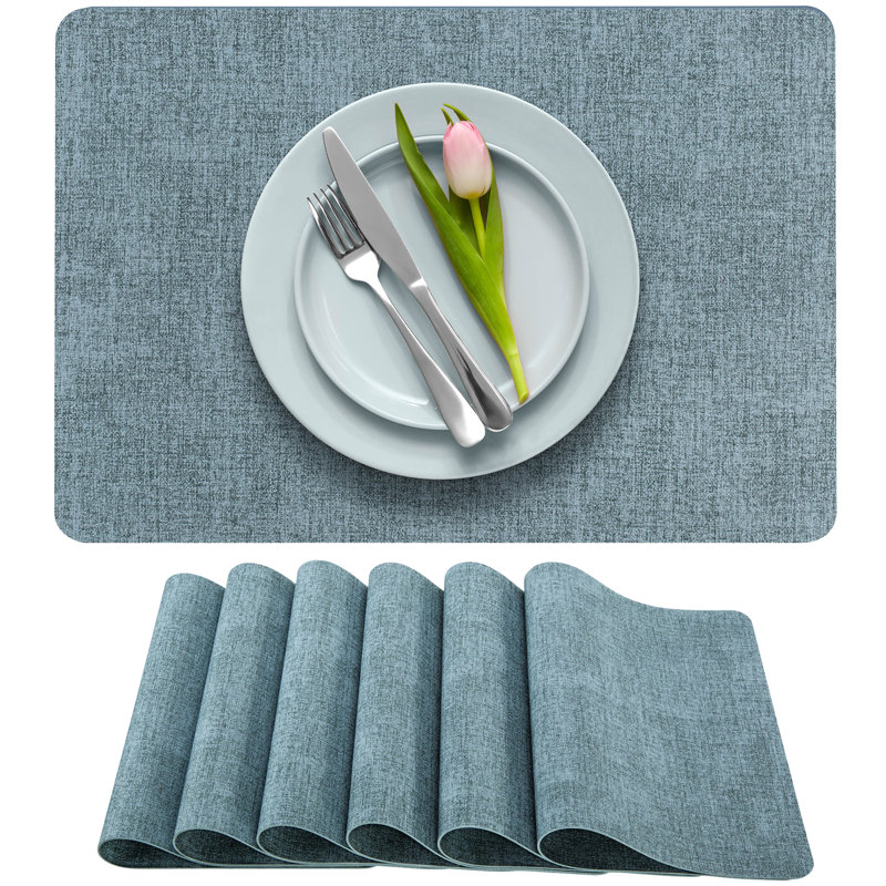 Couleur unie et texturée Erlyne, Bleu clair