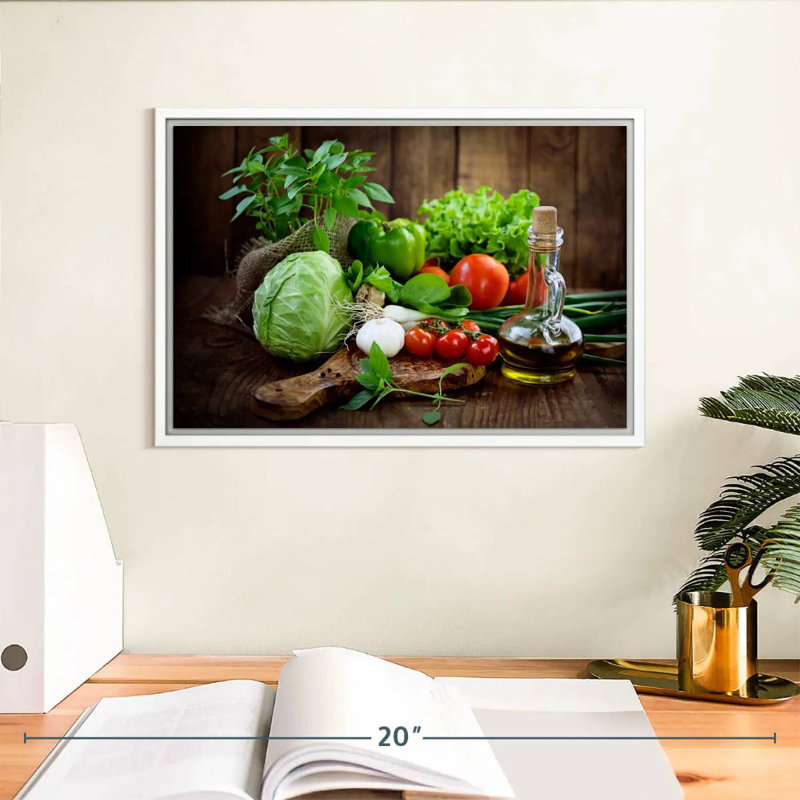 Fruits et légumes biologiques, Cadre flottant blanc, 13 po x 9 po