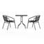 Table carrée en verre et métal de 23,5 po avec 2 chaises empilables en métal et aluminium-1178176713