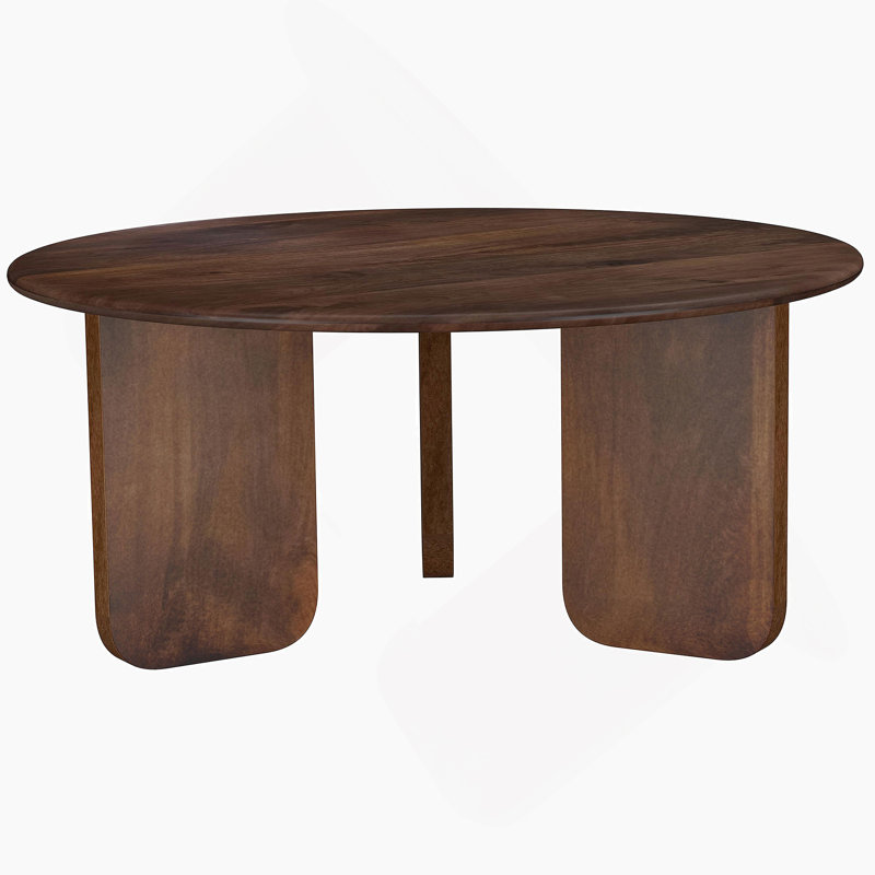 Table basse ronde brune