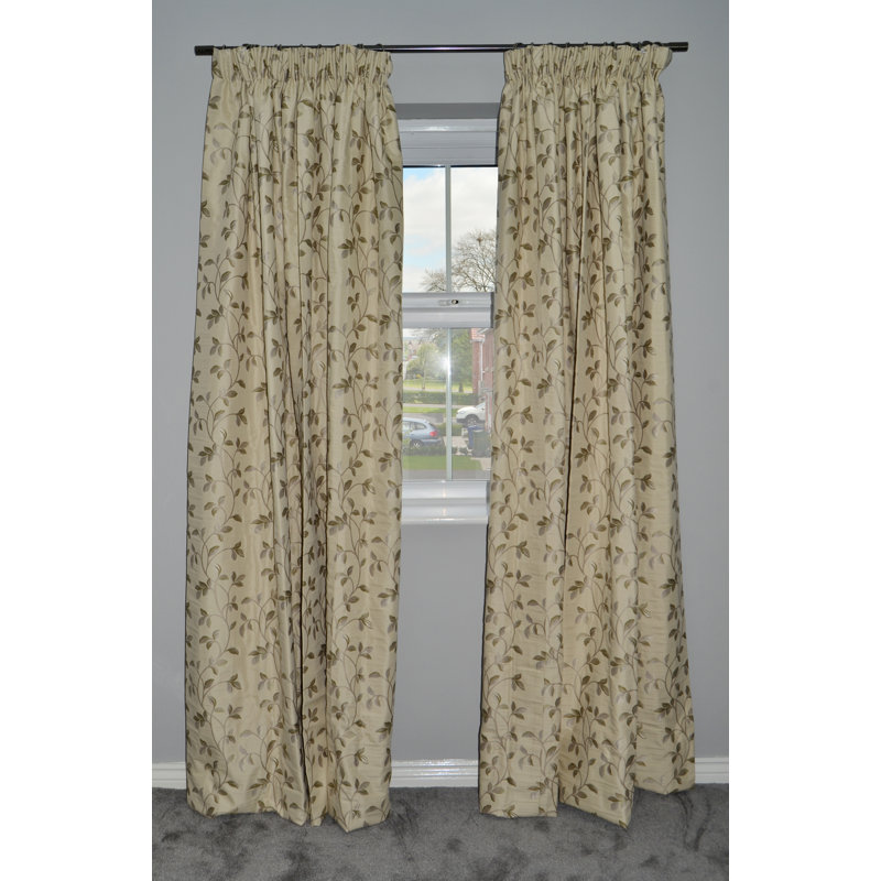 Choate Room Darkening Curtain Pair, Width 228 x Drop 137cm, Natural Sage Green