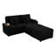 Canapé d'angle convertible en velours côtelé avec bureau pivotant à 360° pour ordinateur portable, haut-parleur Bluetooth, port USB et accoudoir de rangement - Canapé moderne pour petits espaces avec pouf pour appartement-2009459671