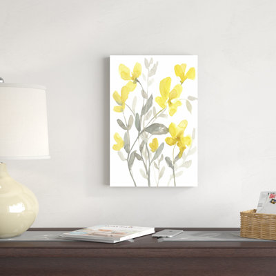 " Yellow And Gray Garden II " by Jennifer Goldberger Painting Print
