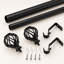 Matte Black Adjustable Curtain Pole Set-91563974
