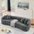 Sectional Sofa With Pillows-689768895