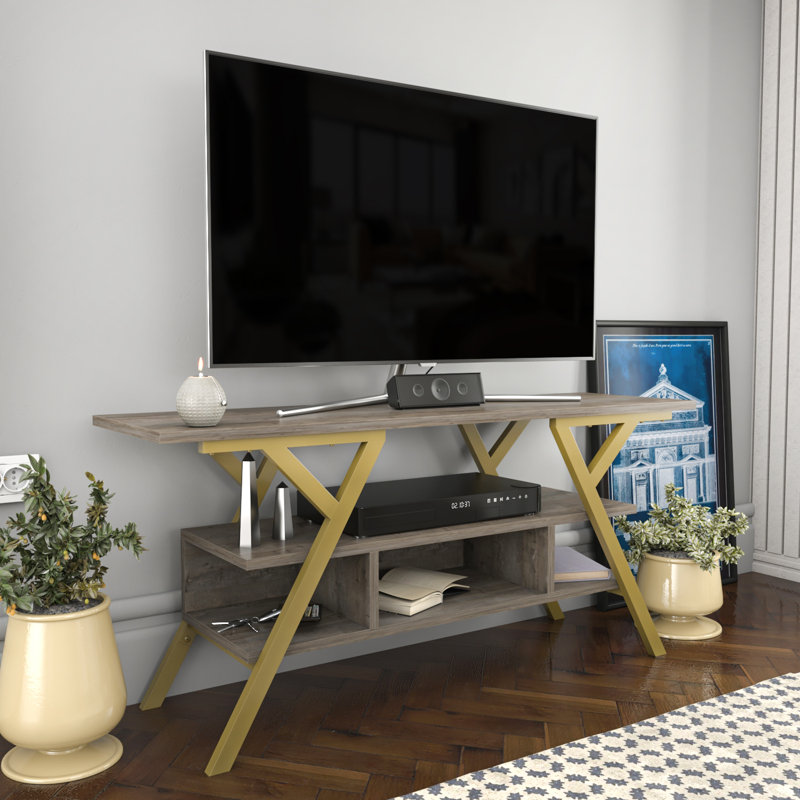 Tolchester TV Stand for TVs up to 50", Gold/Wenge