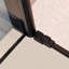 Porte de douche pivotante simple pivotante de 34 à 35,5 po x H 75 po, alliage d'aluminium noir mat, verre trempé clair de 1/4 po (6 mm) de large épaisseur.