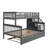 Gray Twinfull Bunk Bed With Twin Trundle And Thoughtful Storage Configuration Trundle, Intuitive Design-608579058
