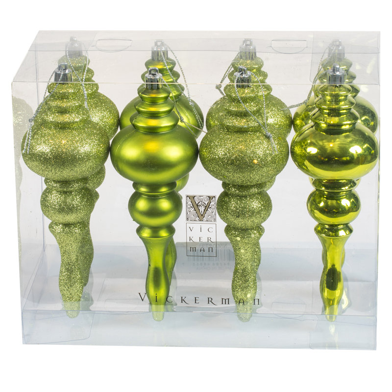 7" 4-Finish Finial Ornament, Lime