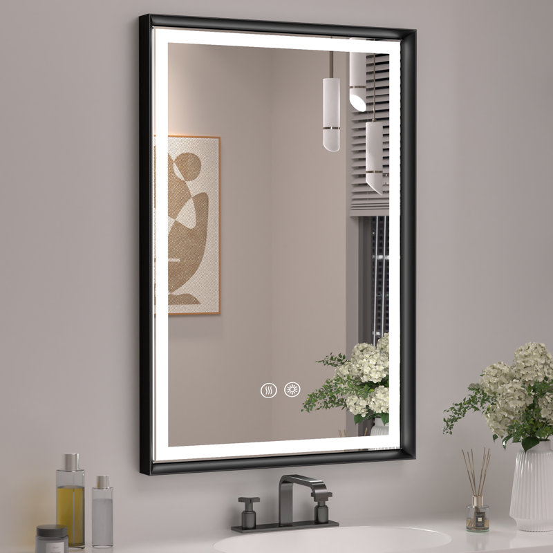 Miroir de salle de bain Smart Smart, 24 po x 36 po, Noir mat
