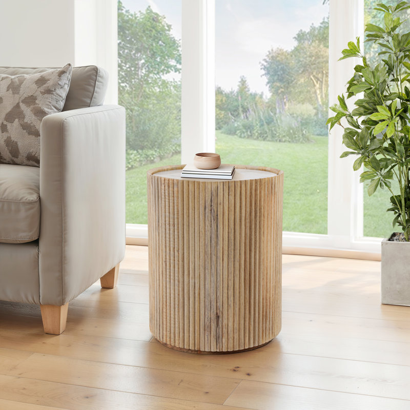 Plateau de rangement en marbre, Marron clair, H 20 po x l 16 po x P 16 po