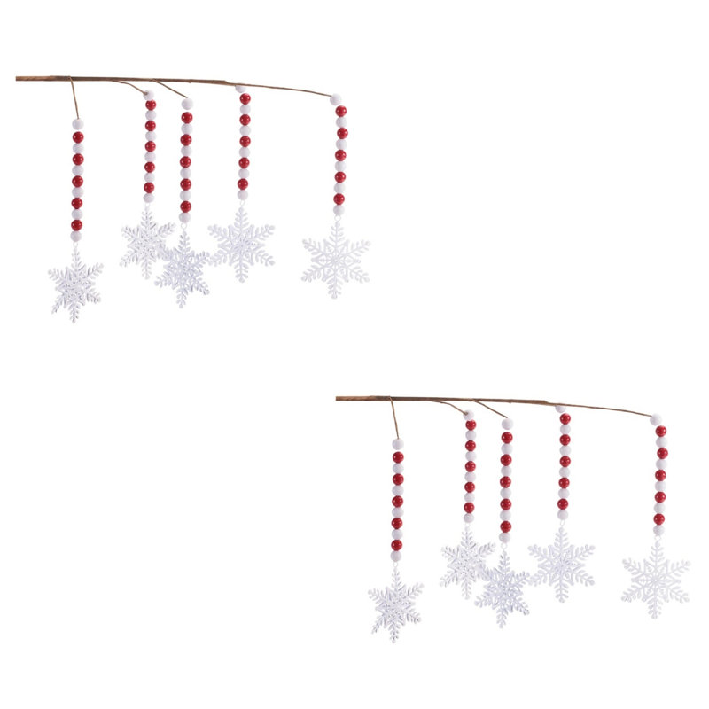 Beaded Snowflake Drop Spray (Set of 2)