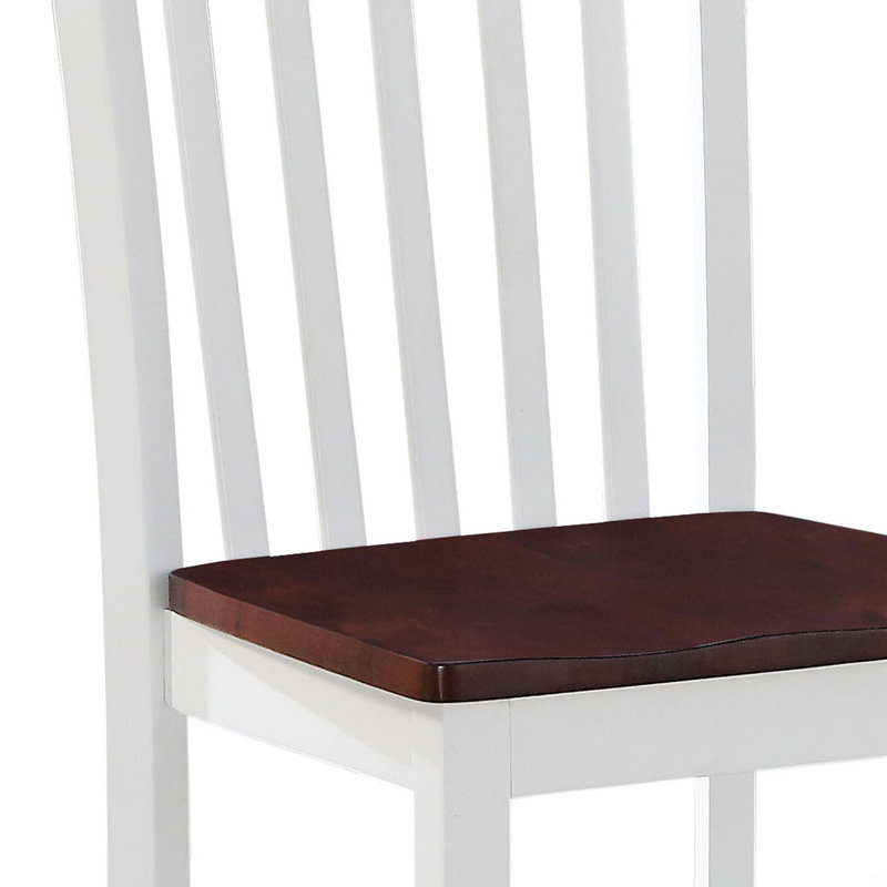 Ensemble de 2 chaises latérales à dossier à lattes