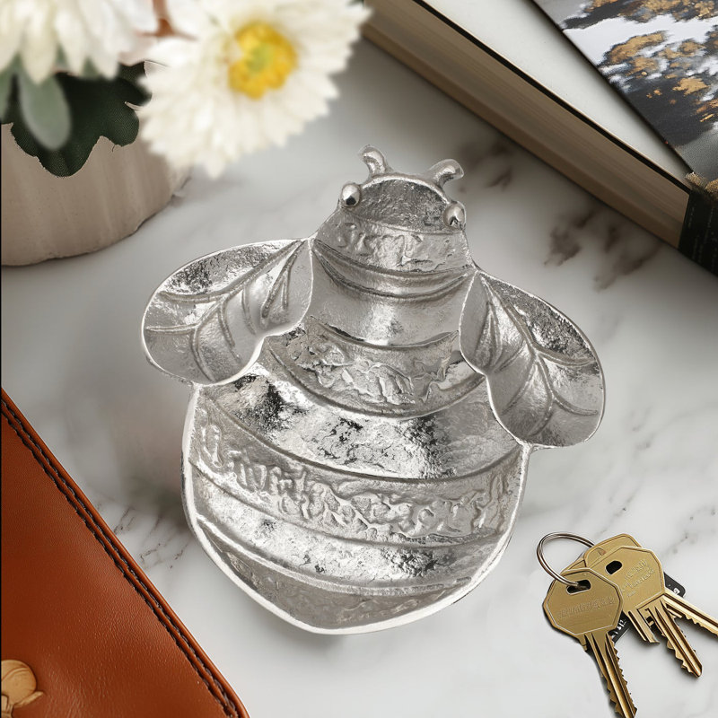 Plateau décoratif en aluminium Honeycrest, Argent