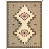 Tuscany Hand Knotted Wool Geometric Area Rug in Brown/Beige