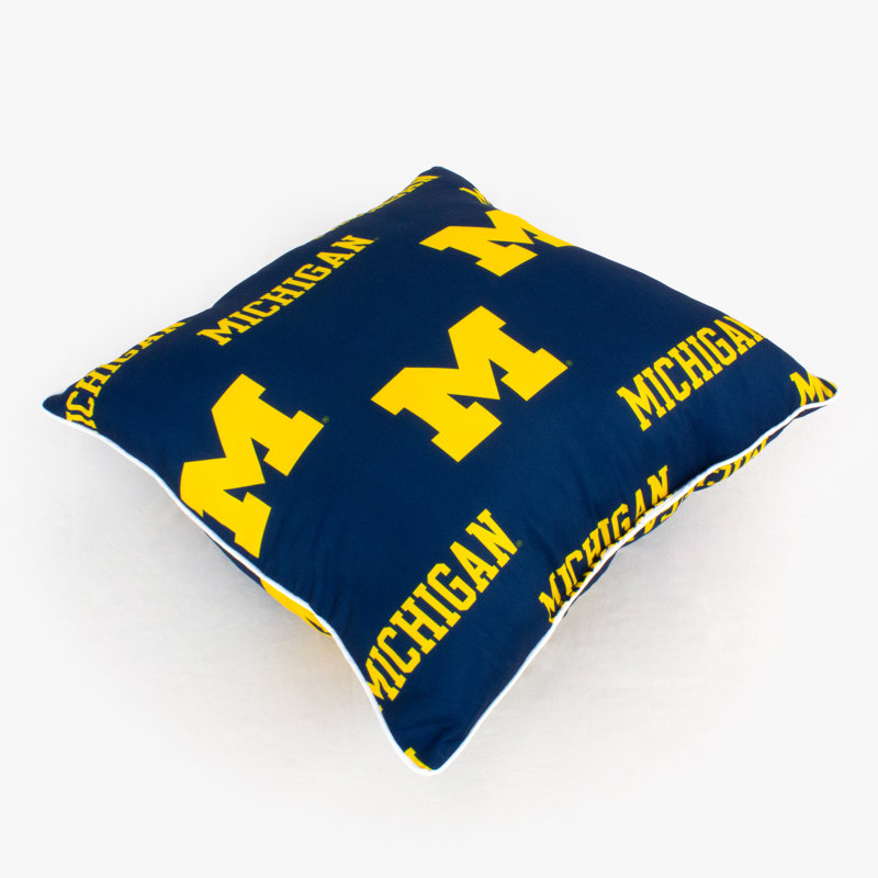 NCAA Square Pillow Cover & Insert, Michigan