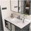 Comptoir de meuble-lavabo en marbre de 43 pouces, comptoir blanc avec 3 trous de robinet pré-percés, comptoir de salle de bain avec lavabo central rectangulaire encastré et dosseret de 4 po de hauteur, Bianco Carrara Venato