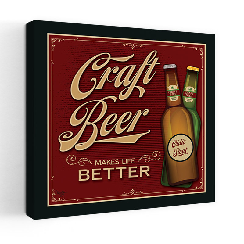 Bière artisanale «Makes Life Better», art contemporain, H 36 po x l 36 po