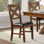 Ensemble de 2 chaises d'appoint en bois avec dossier en X et siège rembourré en polyuréthane espresso pour la cuisine et la salle à manger