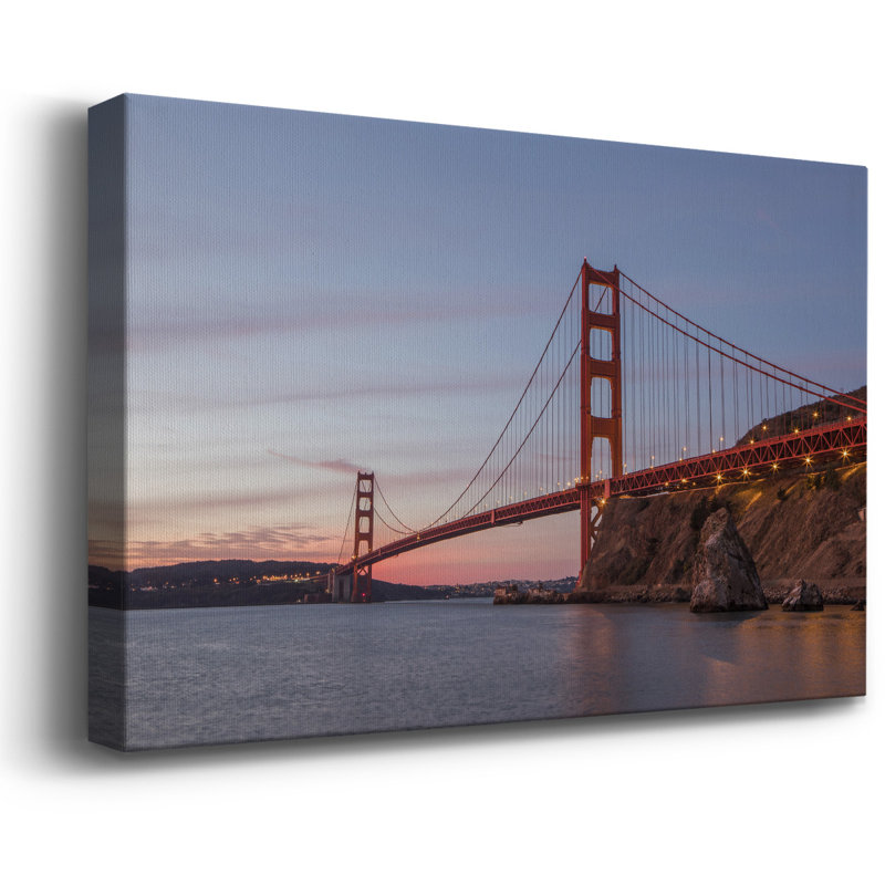 Toile tendue avec châssis Golden Gate Span - prête à être accrochée, H 40 po x l 60 po