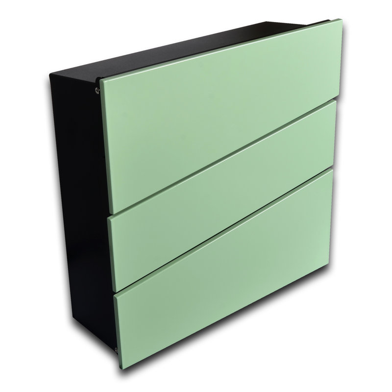 Adigun Steel Wall Mounted Post Box, Chartwell Green