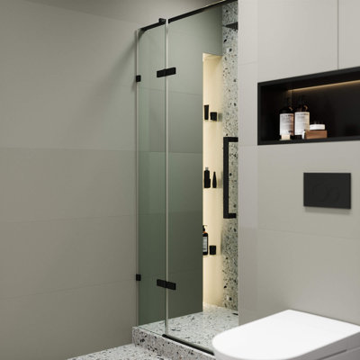 36'' W x 74.25'' H Hinged Frameless Shower Door