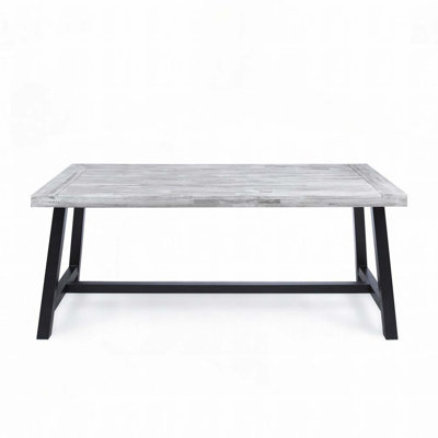 Outdoor Dining Table with Rustic Metal