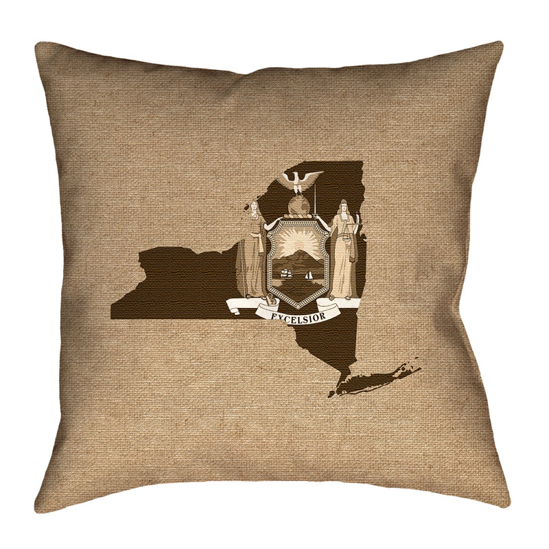 Coussin décoratif à double face en faux lin de coussins de new york, 26 po x 26 po, Sépia