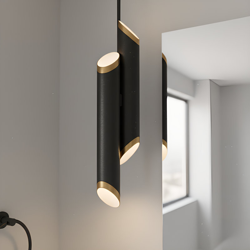 Mini-luminaire suspendu à DEL noir mat Manelis, Noir mat