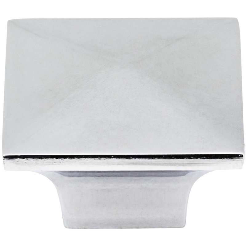 Cairo 1 1/4" Length Square Knob, Polished Chrome