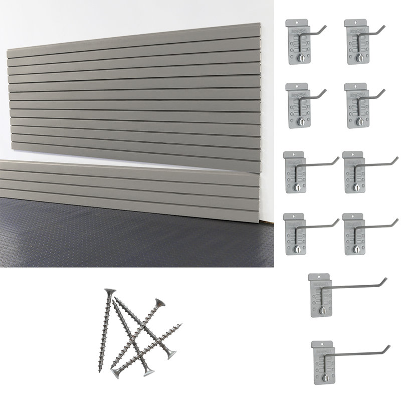 Slatwall Large Basic Duty Starter System, Weathered Gray