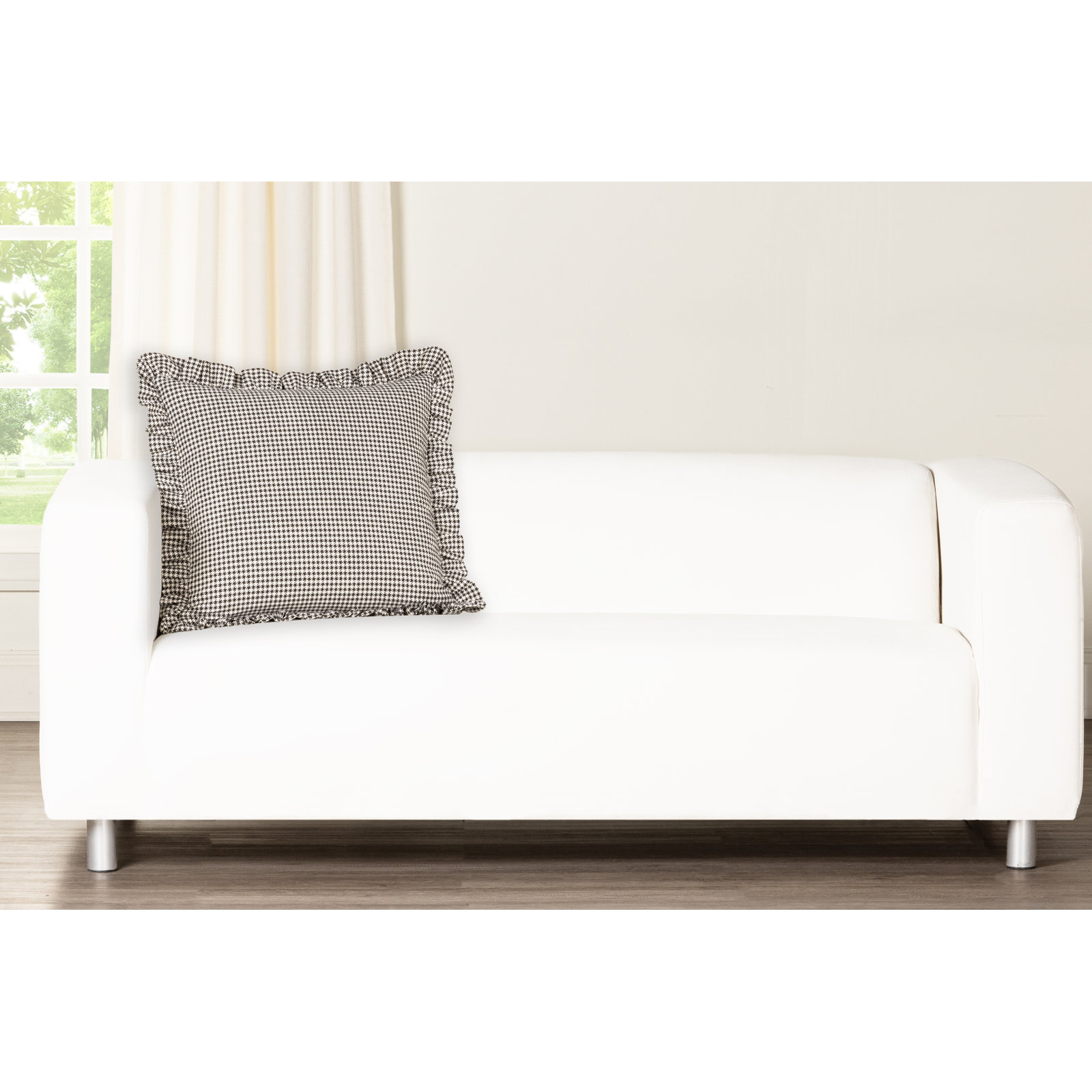 Birch Lane Sashay Ruffled Accent Pillow, Feather, Black