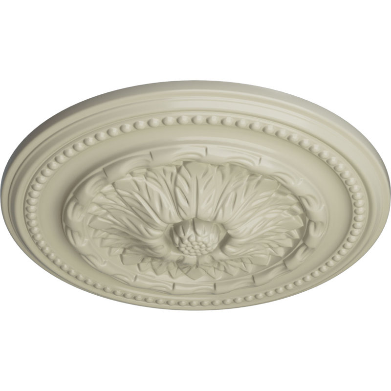 Médaillon de plafond Endurathane Chester, DO 15 3/4 po x P 1 7/8 po (convient aux auvents jusqu'à 2 1/4 po), finition jaune clair peinte à la main