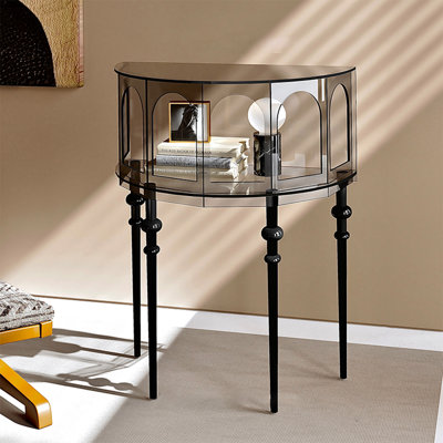Half-circle acrylic display console table