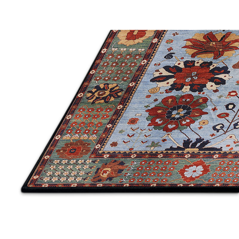 Tapis oriental rouge et bleu, Rectangle 6 pi x 9 pi