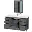 Sheffield 60" Freestanding Single Bathroom Vanity with Quartz Top with Medicine Cabinet-835047824-835047827-835021158