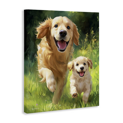 Père et fils Labrador, toile par Momart