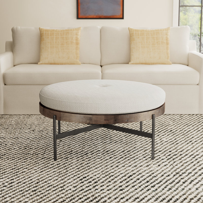 Madeline Upholstered Ottoman, Gibson Wheat Textured Weave