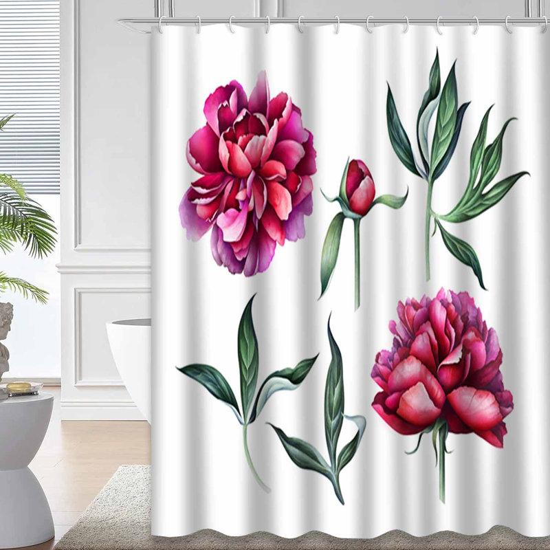 Élégante fleur de pivoine blanche et bicolore avec 12 crochets, L 72 po x l 84 po