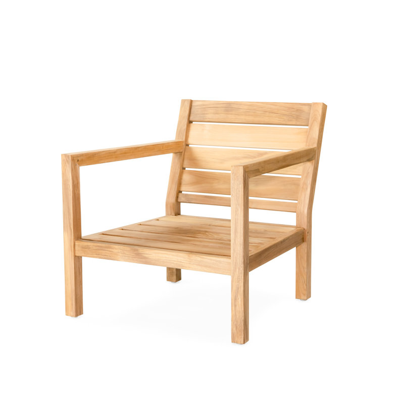 Classic Teak Outdoor Teak Lounge Chair, Charcoal