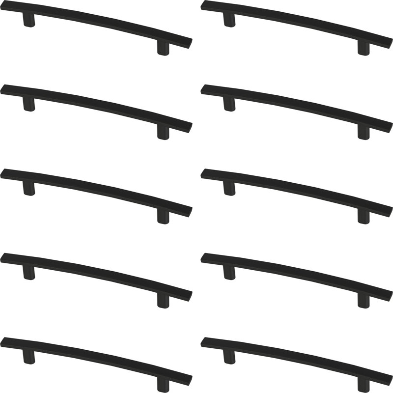Subtle Arch Cabinet Bar/Handle Pull Multipack, Matte Black, 5.06"