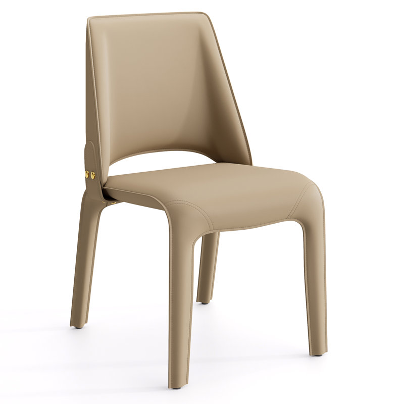 Saddle Leather Dining Chair, Tan