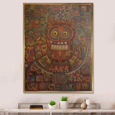 Portrait tribal de hibou sur toile