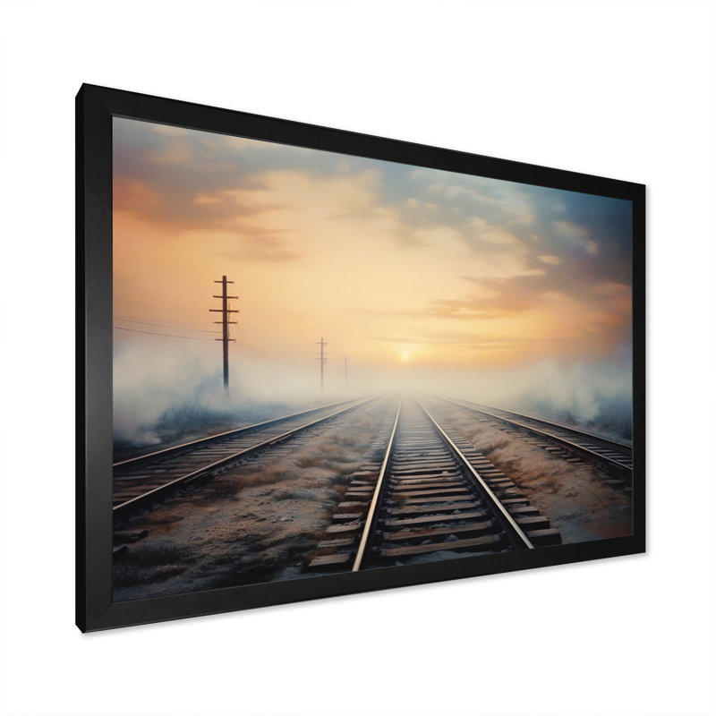 Scullin Train Transcendent Traces sur toile, Cadre photo noir, H 16 po x l 32 po x P 1 po