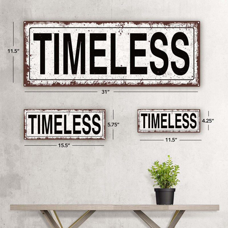 «Timeless» sur, H 5,75 po x l 15,5 po
