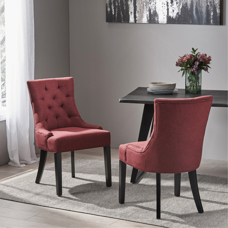 Chaises de salle à manger rembourrées Modern, 2, Rouge riche