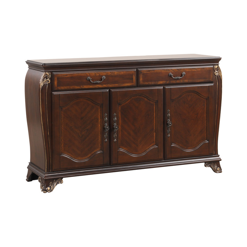 Buffet en bois 2 tiroirs Cambria Hills, Brun cerisier