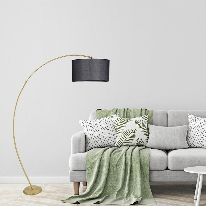 Lampe sur pied réglable Luro, structure en métal noir, hauteur 73,0 pouces | Peinture électrostatique séchée au four | Douille E27, 60 W maximum | Design polyvalent et moderne pour le salon, la chambre à coucher et le bureau | Solution d'éclairage élégante et fonctionnelle